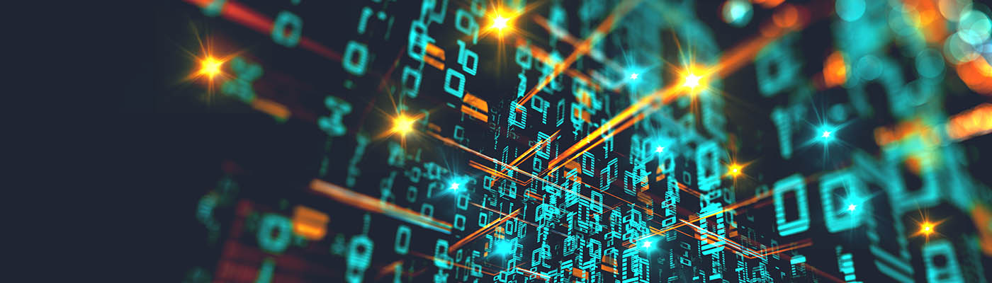A graphic representing a binary code concept pattern and big data structure.